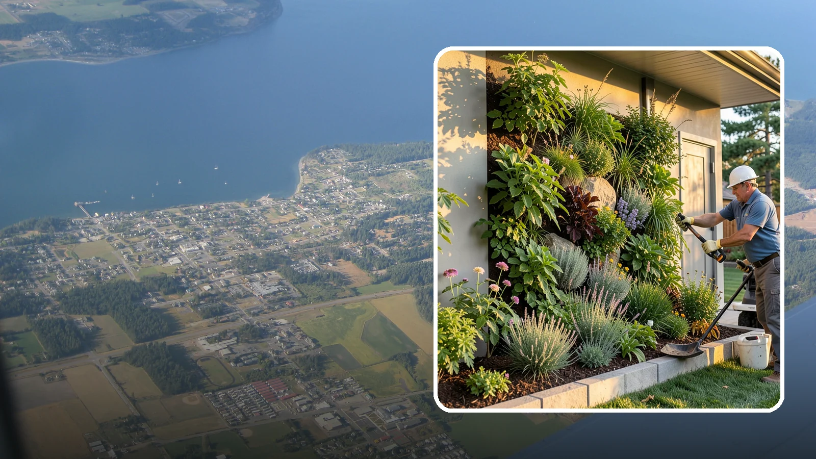 Living Wall Installation in Coupeville, Island County, WA - Vertical gardens and green walls that bring lush plantings to walls and fences, indoors or out.