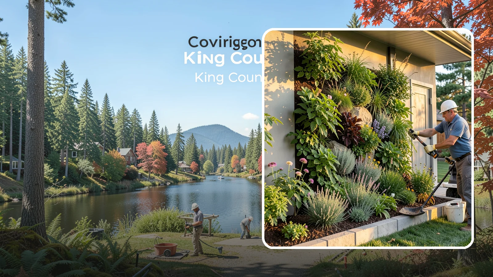 Living Wall Installation in Covington, King County, WA - Vertical gardens and green walls that bring lush plantings to walls and fences, indoors or out.