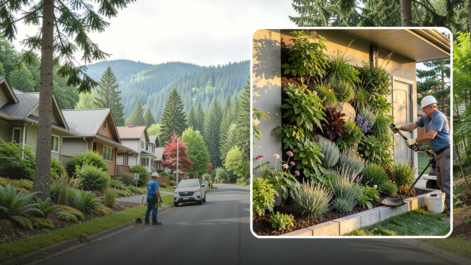 Living Wall Installation in Darrington, Snohomish County, WA - Vertical gardens and green walls that bring lush plantings to walls and fences, indoors or out.