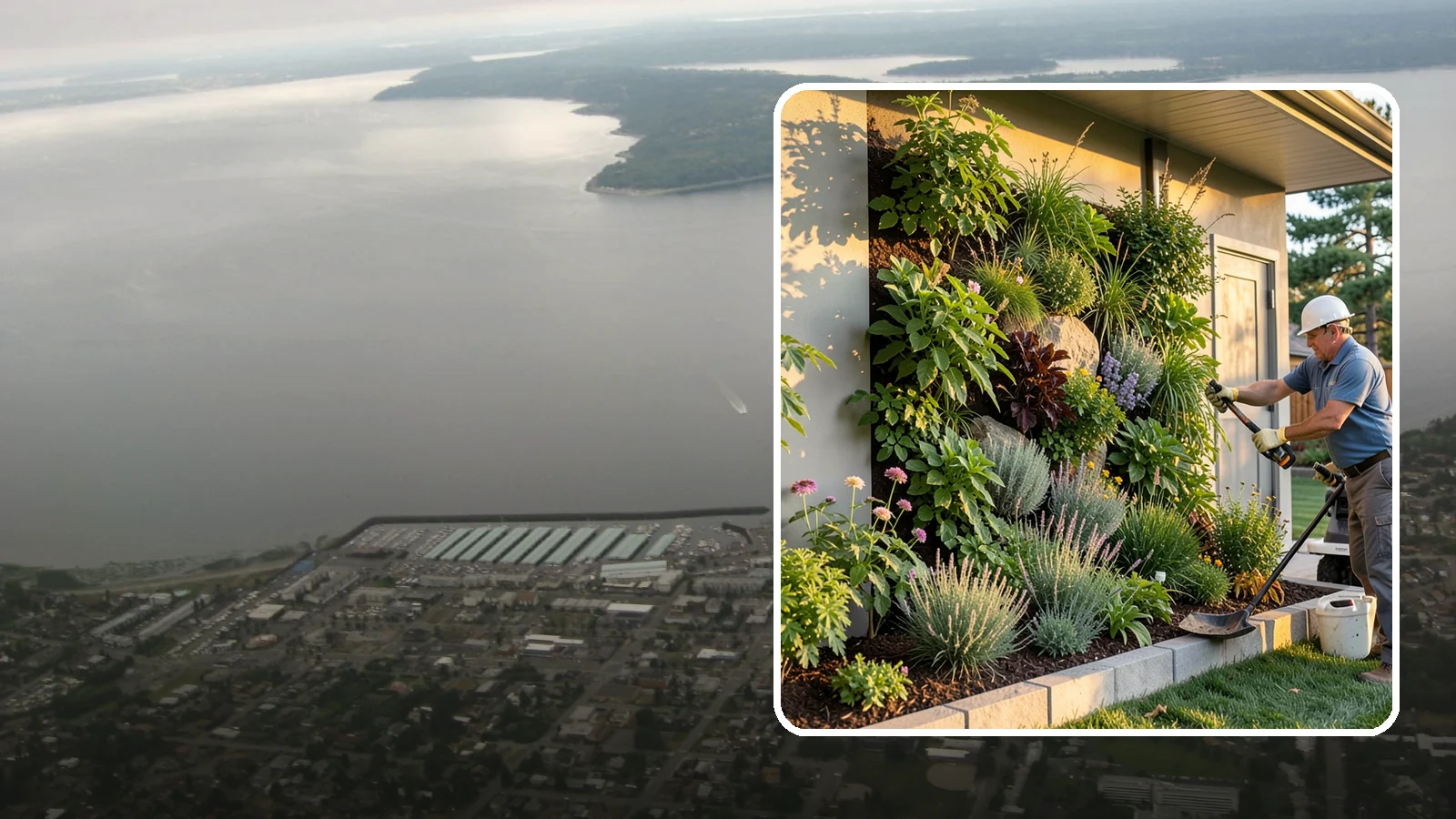 Living Wall Installation in Des Moines, King County, WA - Vertical gardens and green walls that bring lush plantings to walls and fences, indoors or out.