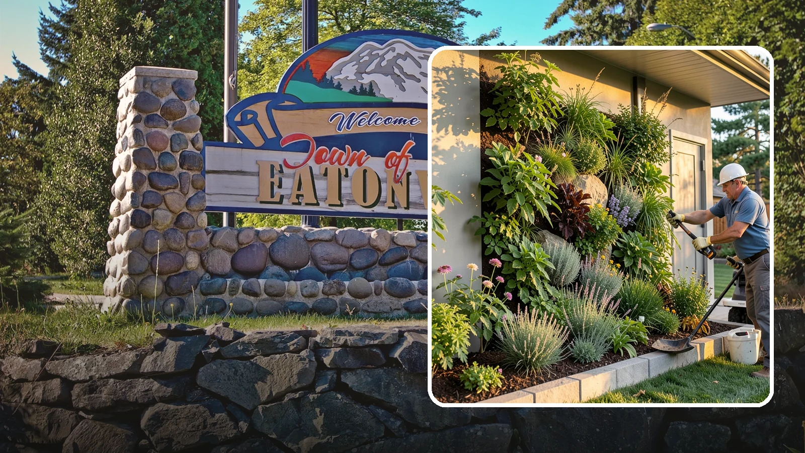 Living Wall Installation in Eatonville, Pierce County, WA - Vertical gardens and green walls that bring lush plantings to walls and fences, indoors or out.