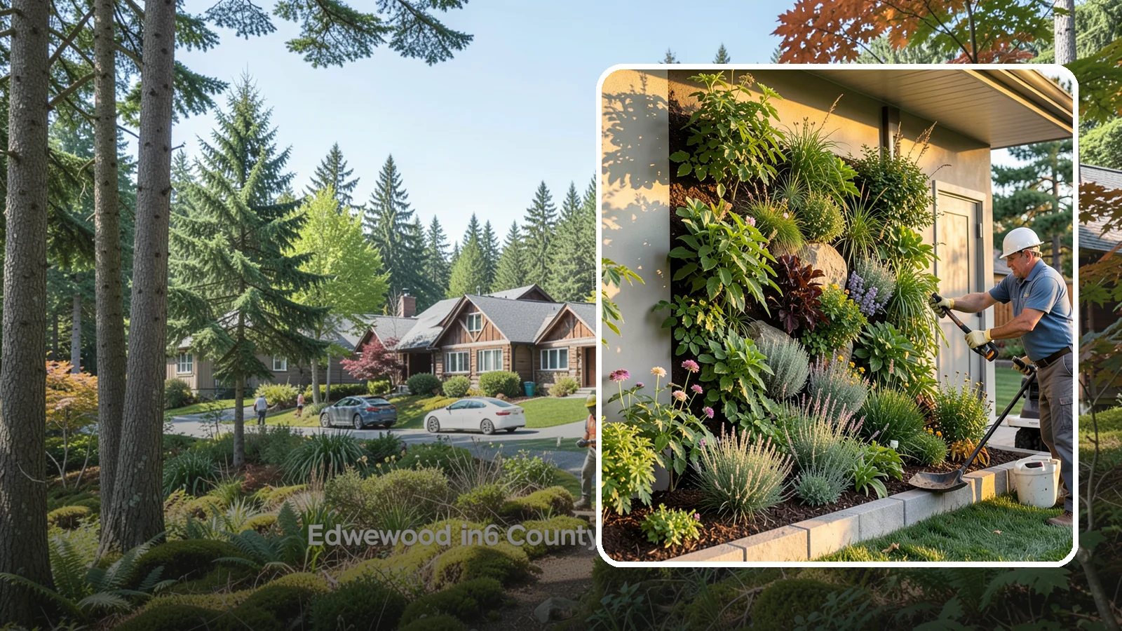 Living Wall Installation in Edgewood, Pierce County, WA - Vertical gardens and green walls that bring lush plantings to walls and fences, indoors or out.