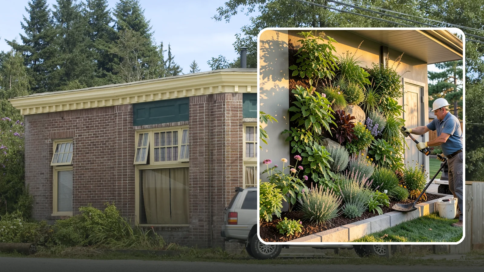 Living Wall Installation in Hamilton, Skagit County, WA - Vertical gardens and green walls that bring lush plantings to walls and fences, indoors or out.