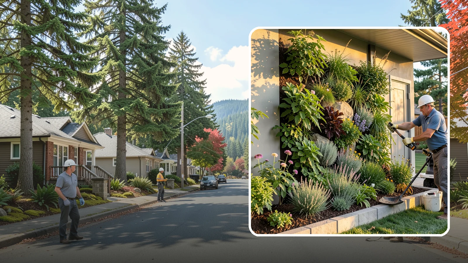 Living Wall Installation in Hunts Point, King County, WA - Vertical gardens and green walls that bring lush plantings to walls and fences, indoors or out.