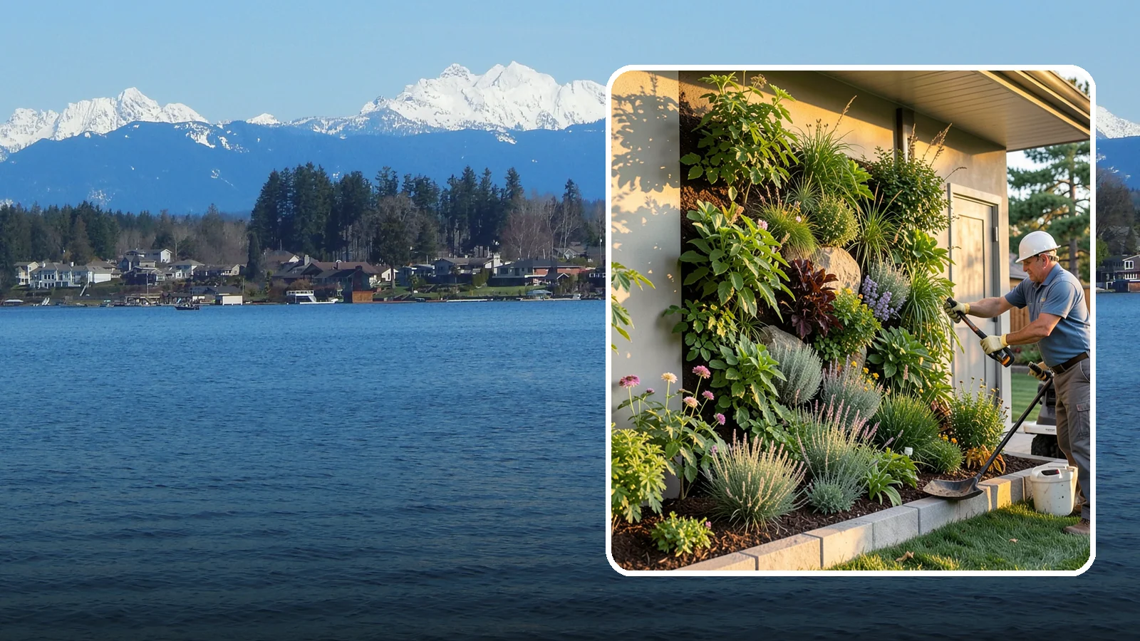 Living Wall Installation in Lake Stevens, Snohomish County, WA - Vertical gardens and green walls that bring lush plantings to walls and fences, indoors or out.