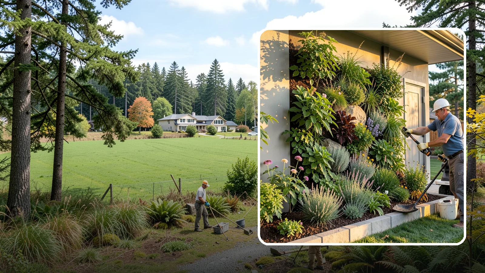 Living Wall Installation in Lyman, Skagit County, WA - Vertical gardens and green walls that bring lush plantings to walls and fences, indoors or out.