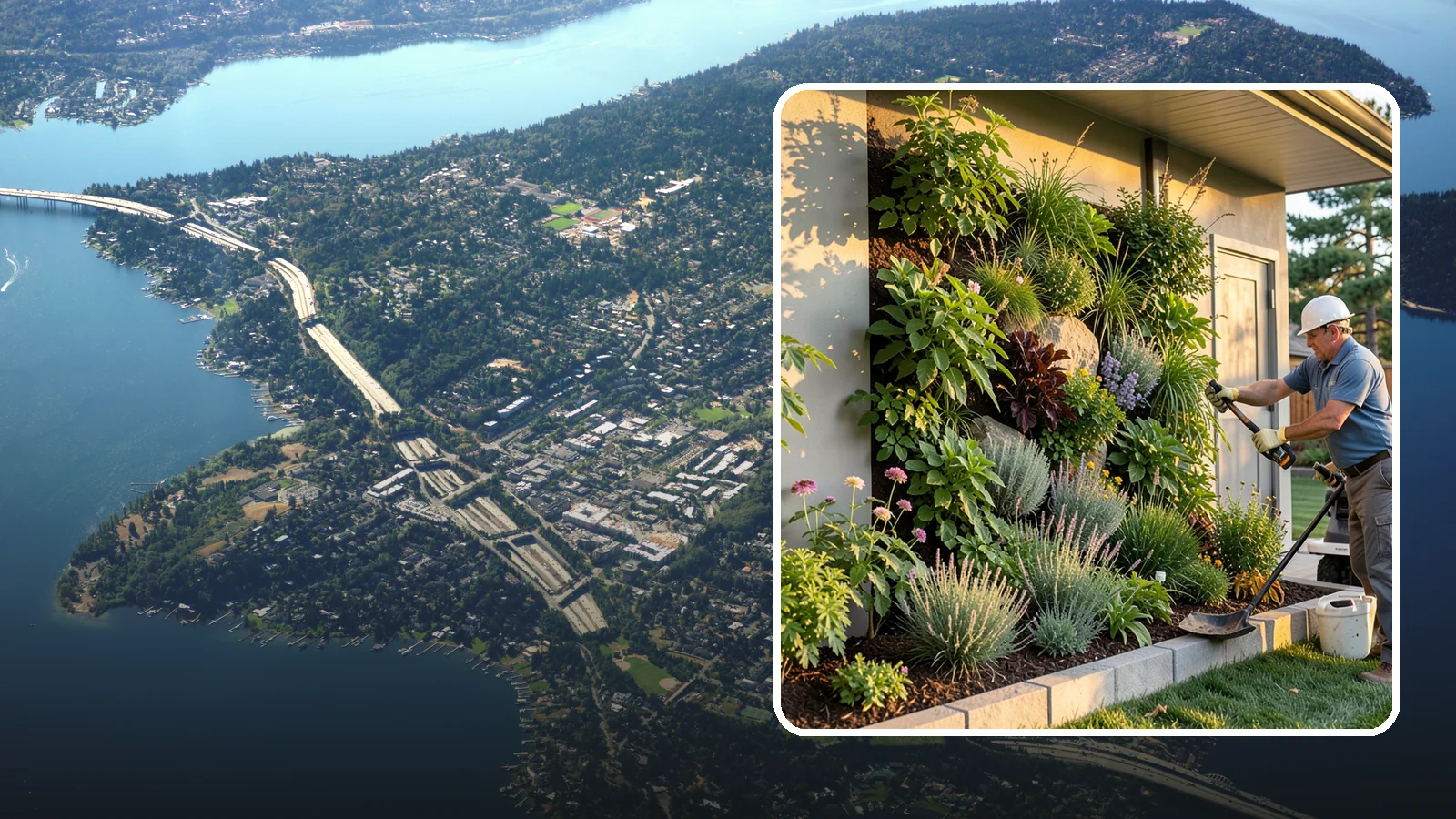 Living Wall Installation in Mercer Island, King County, WA - Vertical gardens and green walls that bring lush plantings to walls and fences, indoors or out.