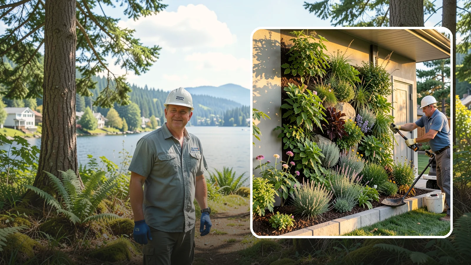 Living Wall Installation in Milton, King County, WA - Vertical gardens and green walls that bring lush plantings to walls and fences, indoors or out.