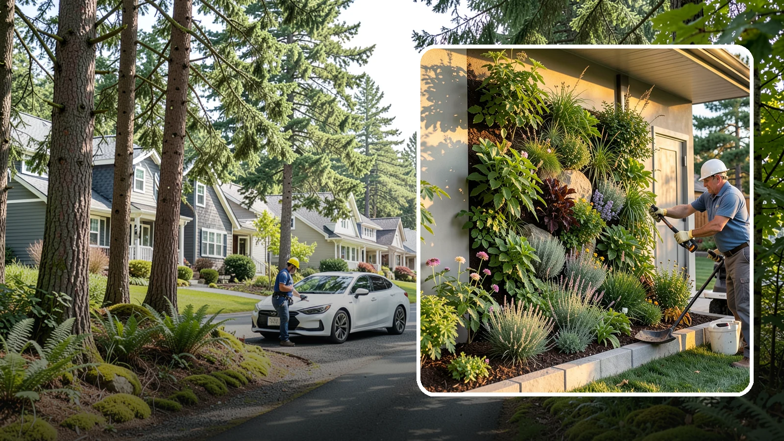 Living Wall Installation in Normandy Park, King County, WA - Vertical gardens and green walls that bring lush plantings to walls and fences, indoors or out.