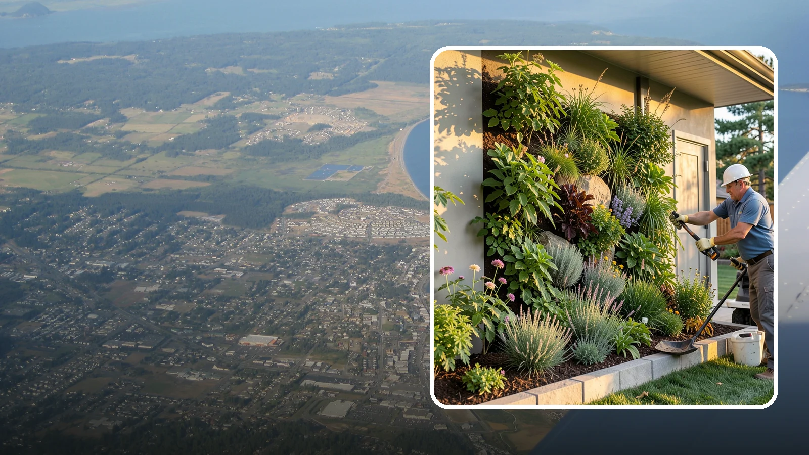 Living Wall Installation in Oak Harbor, Island County, WA - Vertical gardens and green walls that bring lush plantings to walls and fences, indoors or out.