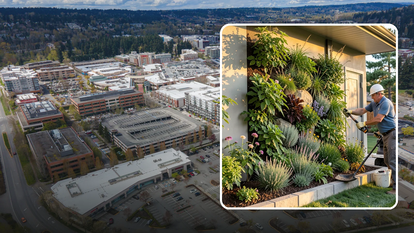 Living Wall Installation in Redmond, King County, WA - Vertical gardens and green walls that bring lush plantings to walls and fences, indoors or out.