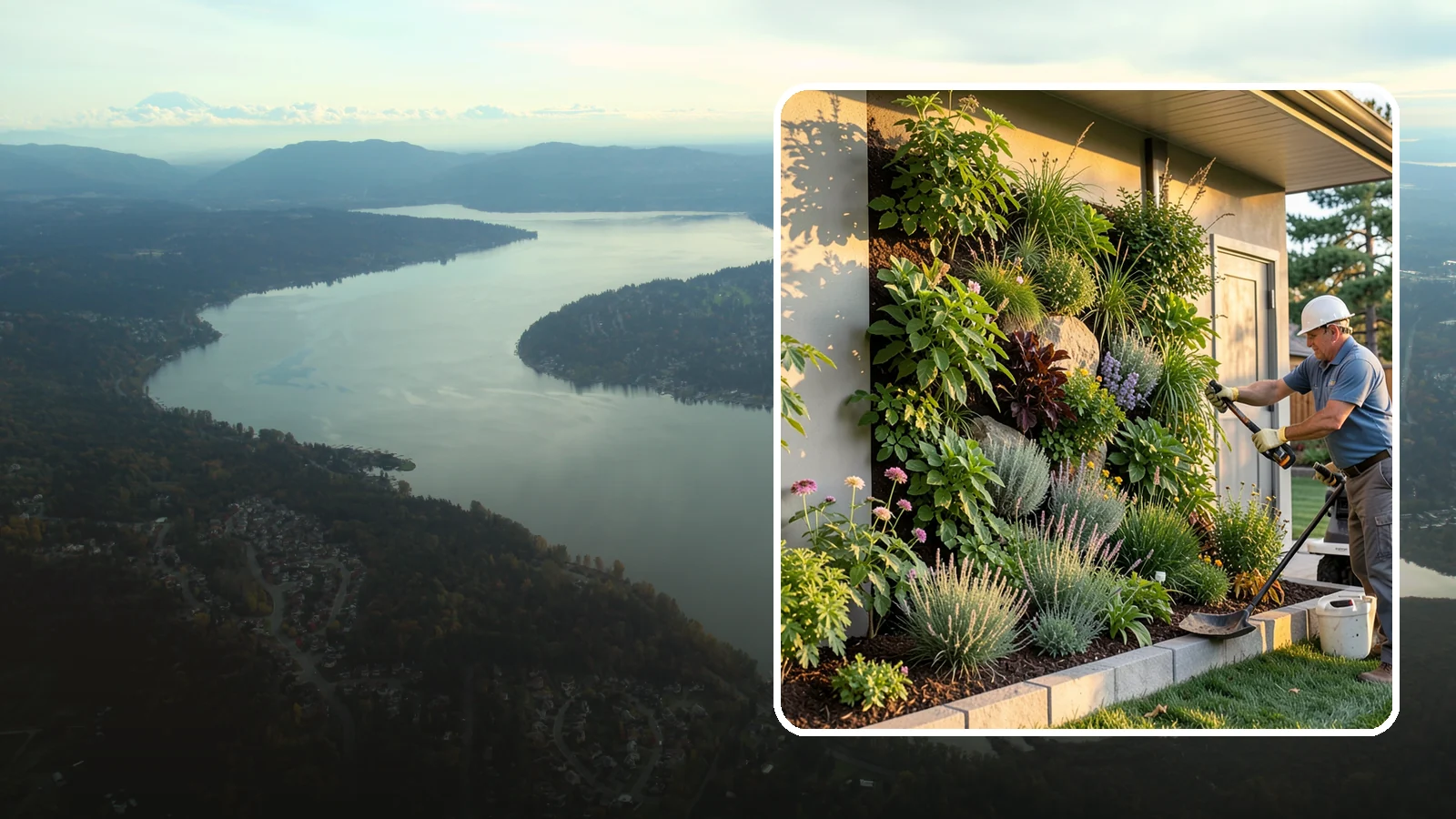 Living Wall Installation in Sammamish, King County, WA - Vertical gardens and green walls that bring lush plantings to walls and fences, indoors or out.