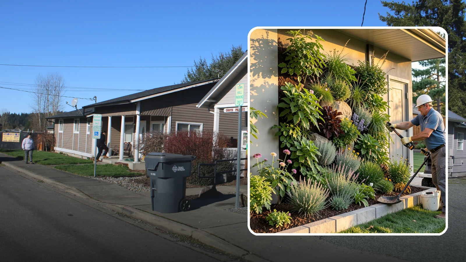 Living Wall Installation in South Prairie, Pierce County, WA - Vertical gardens and green walls that bring lush plantings to walls and fences, indoors or out.