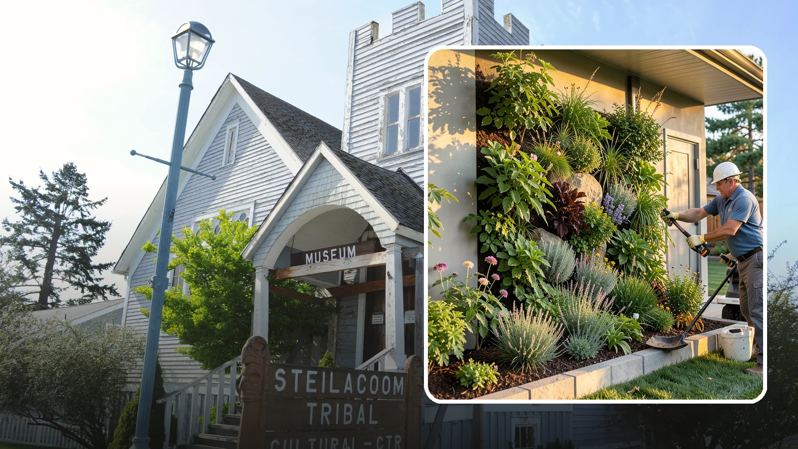 Living Wall Installation in Steilacoom, Pierce County, WA - Vertical gardens and green walls that bring lush plantings to walls and fences, indoors or out.