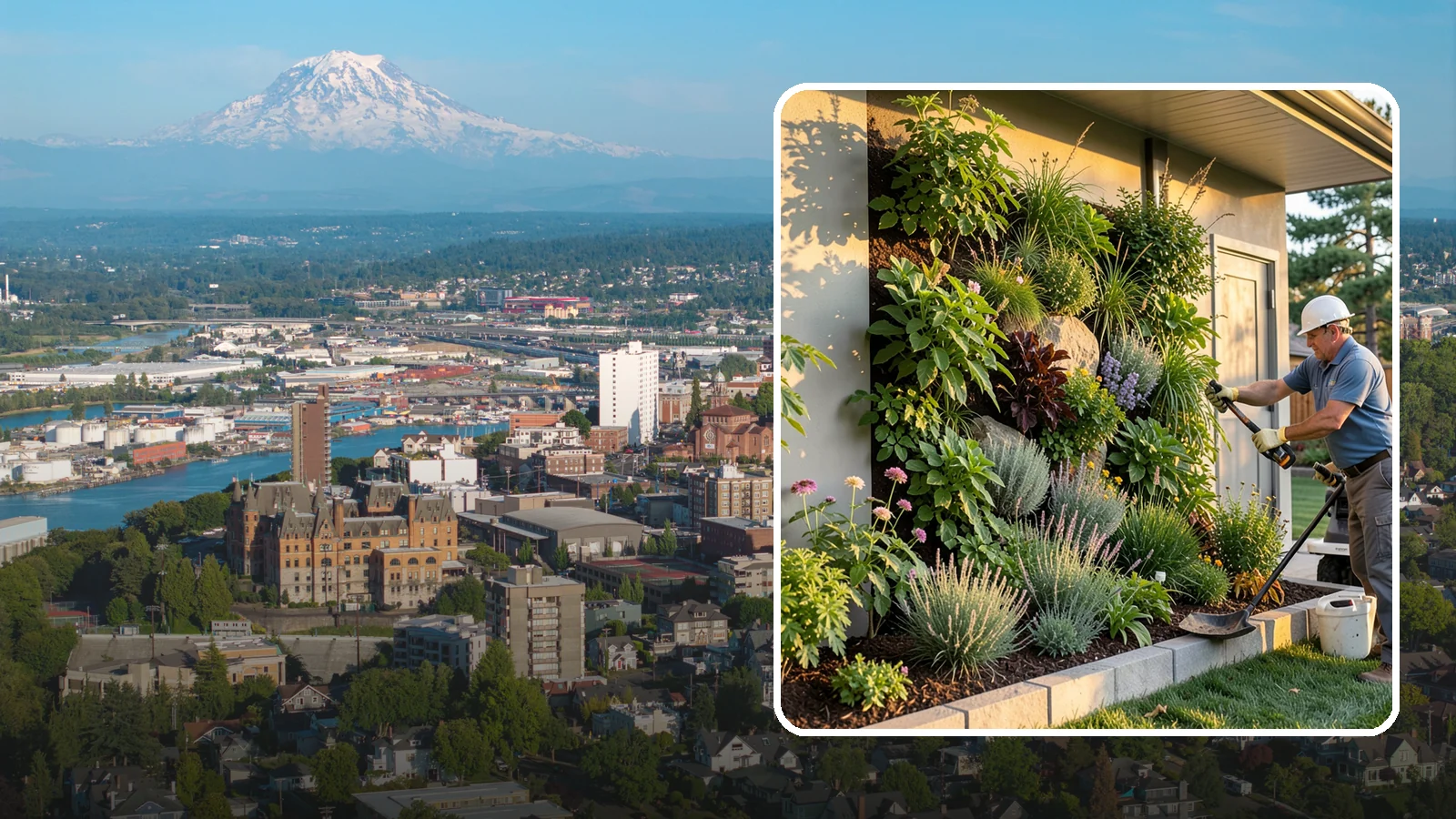 Living Wall Installation in Tacoma, Pierce County, WA - Vertical gardens and green walls that bring lush plantings to walls and fences, indoors or out.