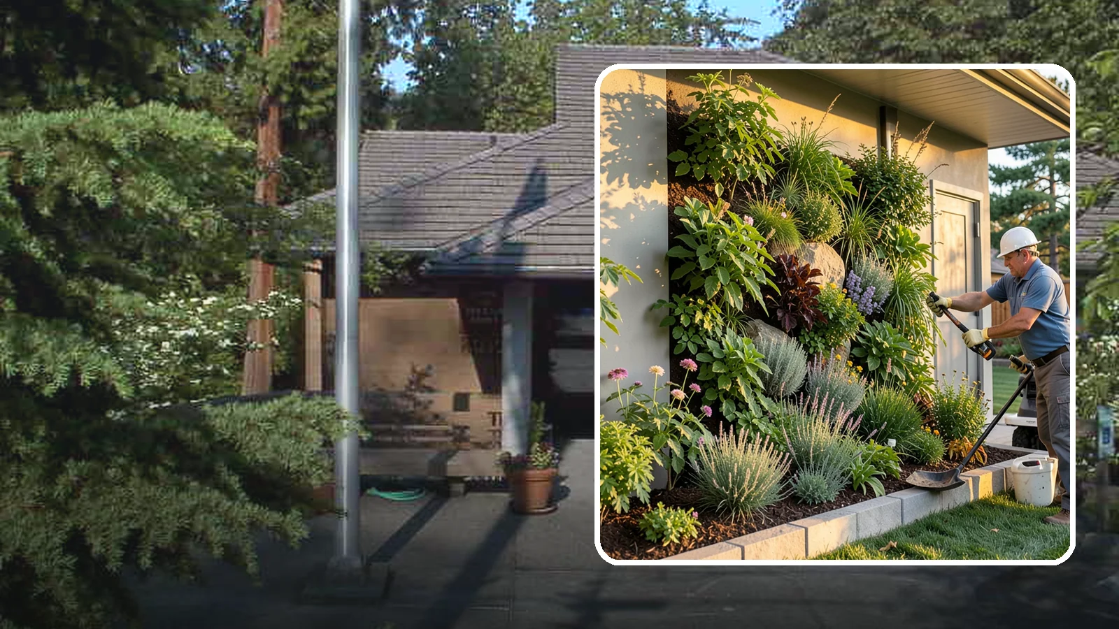 Living Wall Installation in Yarrow Point, King County, WA - Vertical gardens and green walls that bring lush plantings to walls and fences, indoors or out.
