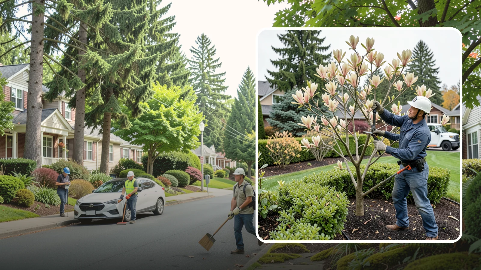 Magnolia Pruning in Beaux Arts Village, King County, WA - Minimal, careful pruning for magnolias, which resent heavy cuts and slow to heal.