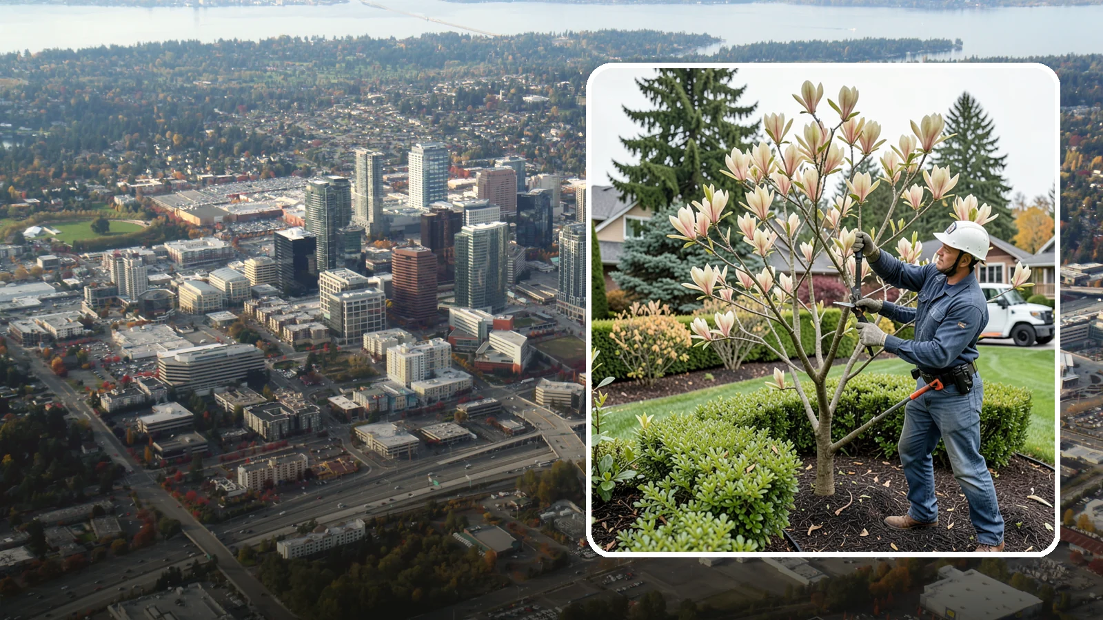Magnolia Pruning in Bellevue, King County, WA - Minimal, careful pruning for magnolias, which resent heavy cuts and slow to heal.