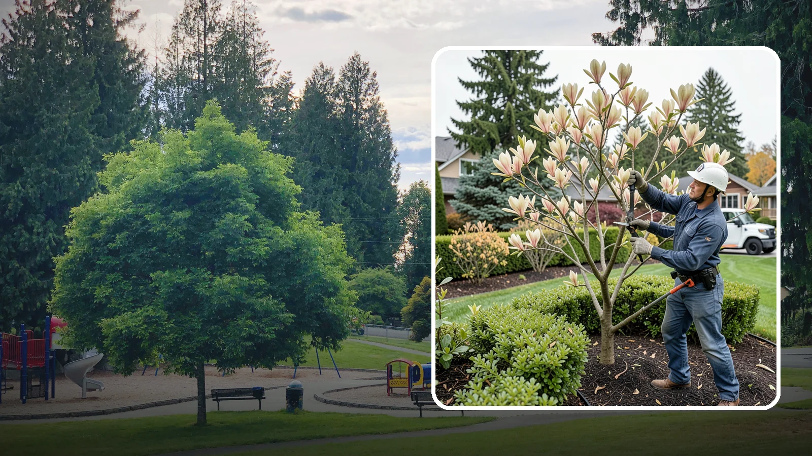 Magnolia Pruning in Bonney Lake, Pierce County, WA - Minimal, careful pruning for magnolias, which resent heavy cuts and slow to heal.