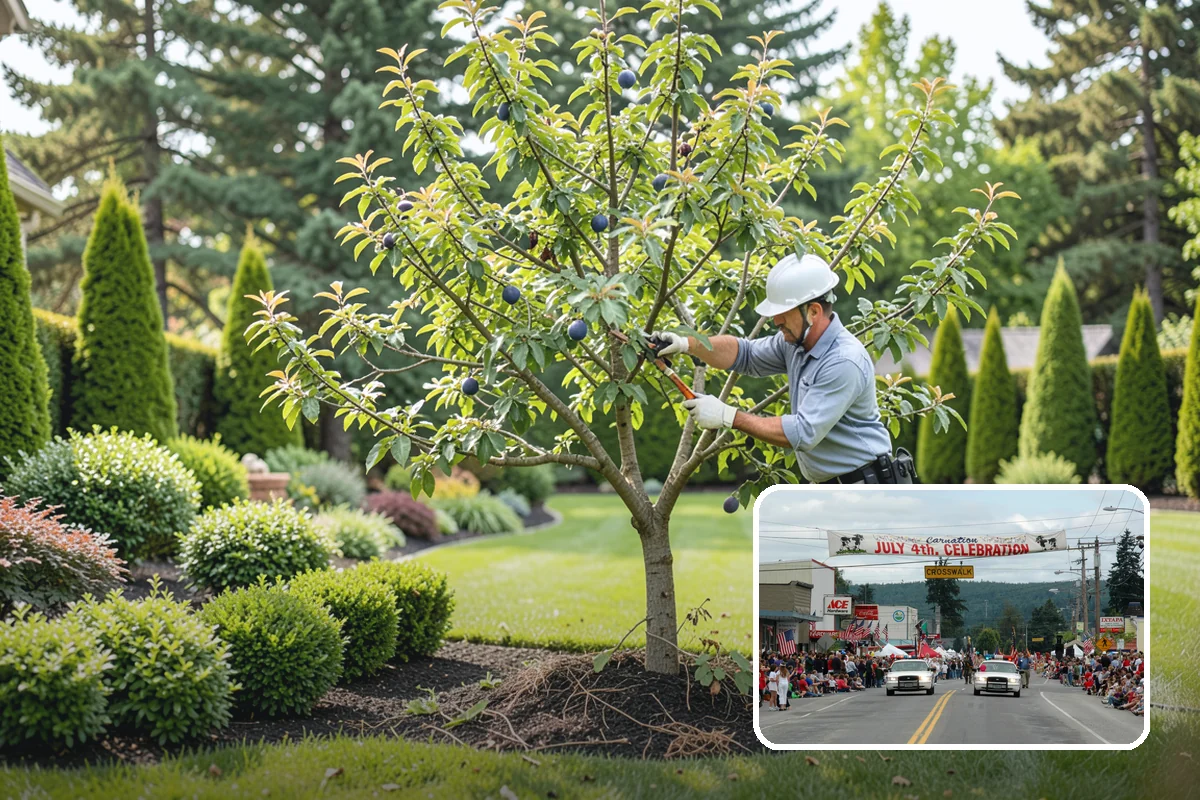 Magnolia Pruning in Carnation, King County, WA - Respects the magnolia's dislike of heavy cuts