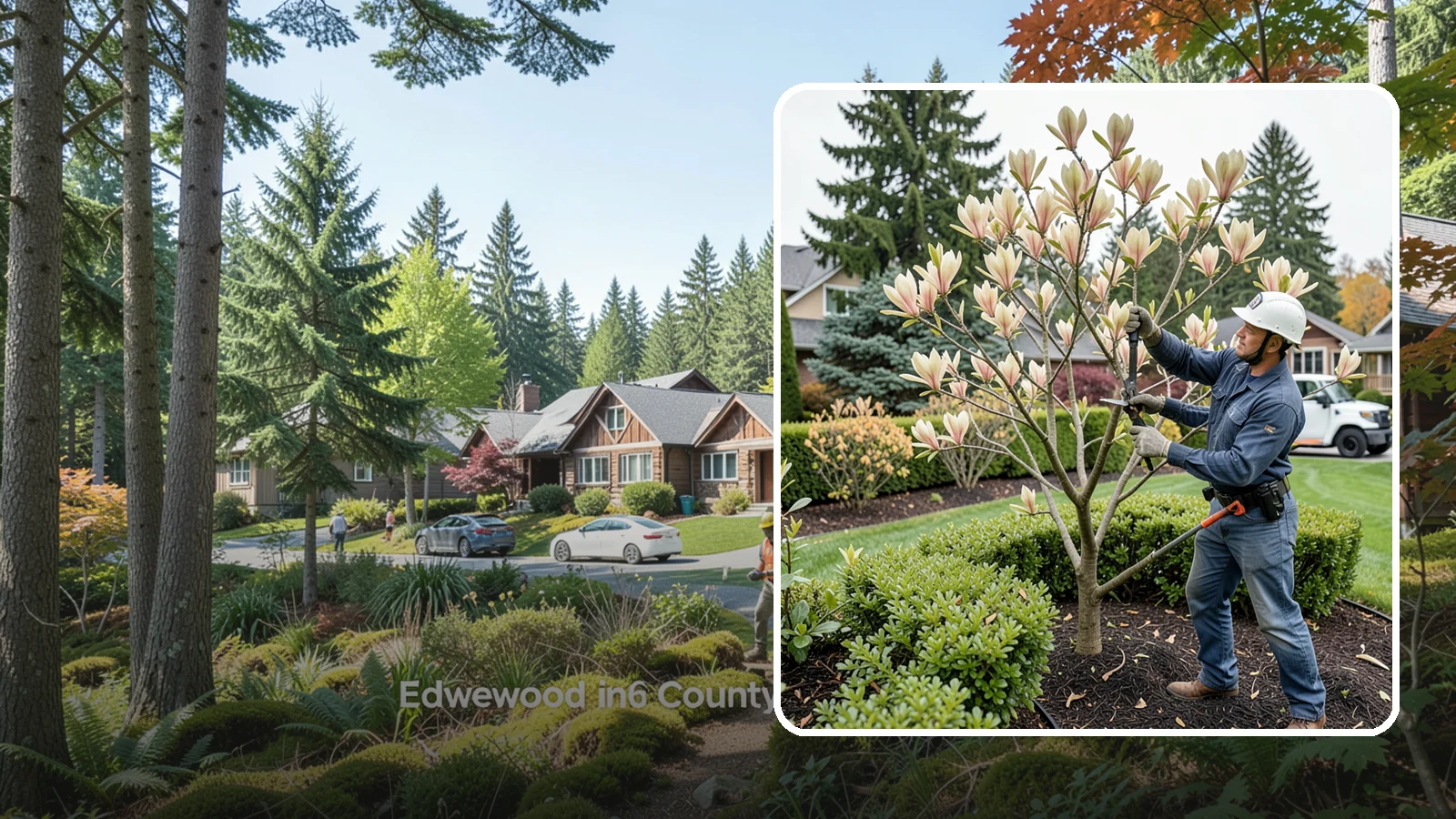 Magnolia Pruning in Edgewood, Pierce County, WA - Minimal, careful pruning for magnolias, which resent heavy cuts and slow to heal.