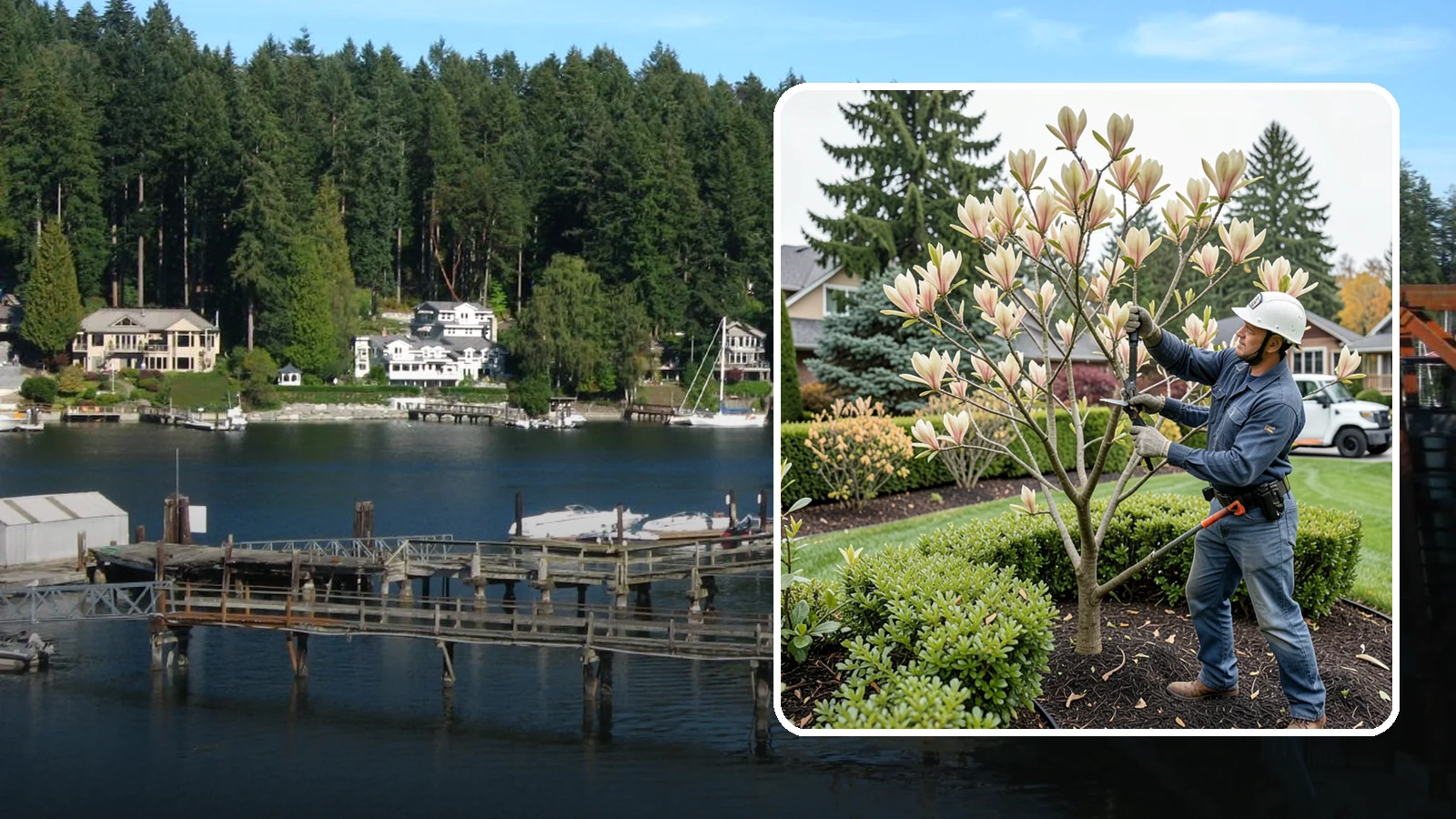 Magnolia Pruning in Gig Harbor, Pierce County, WA - Minimal, careful pruning for magnolias, which resent heavy cuts and slow to heal.