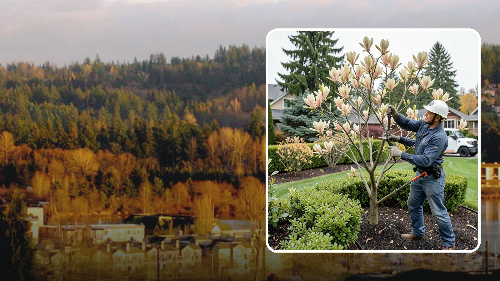Magnolia Pruning in Kenmore, King County, WA - Minimal, careful pruning for magnolias, which resent heavy cuts and slow to heal.
