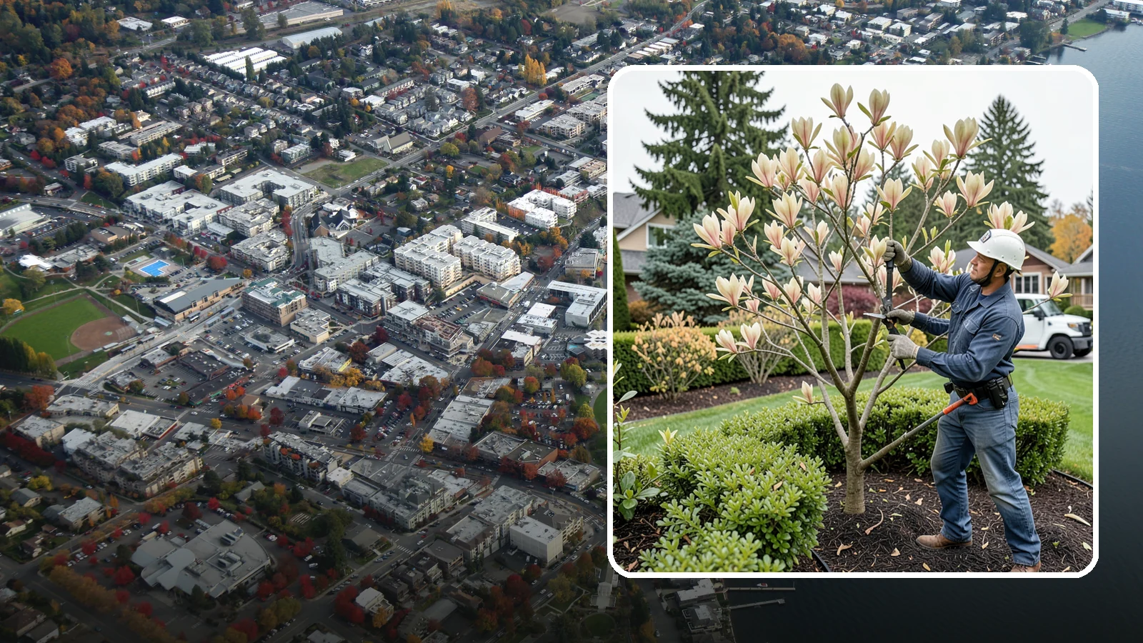 Magnolia Pruning in Kirkland, King County, WA - Minimal, careful pruning for magnolias, which resent heavy cuts and slow to heal.