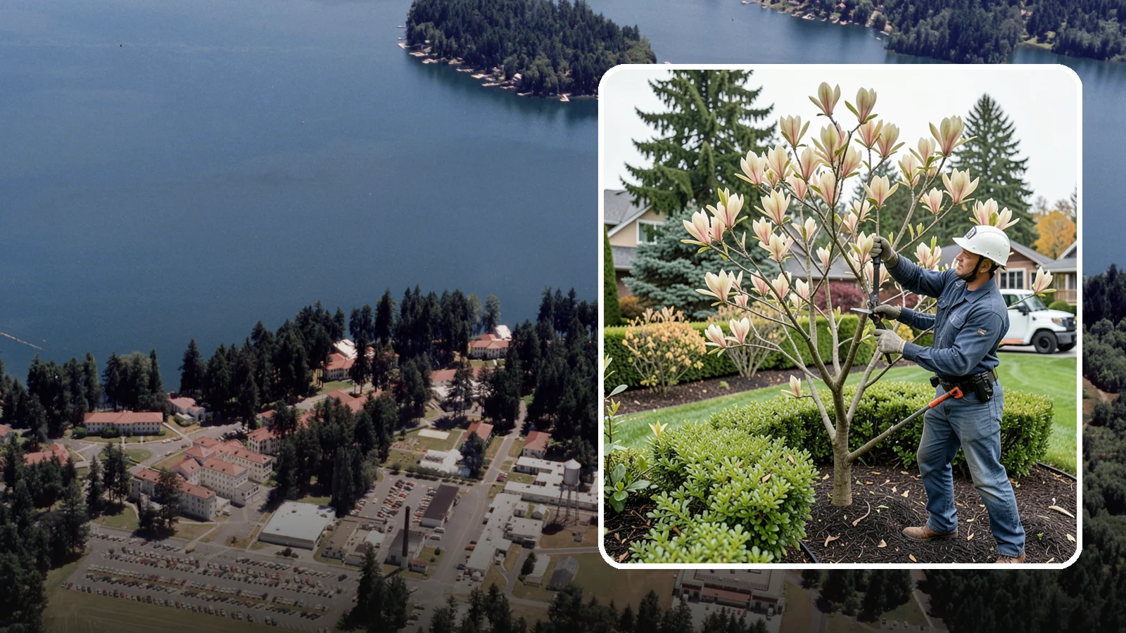 Magnolia Pruning in Lakewood, Pierce County, WA - Minimal, careful pruning for magnolias, which resent heavy cuts and slow to heal.