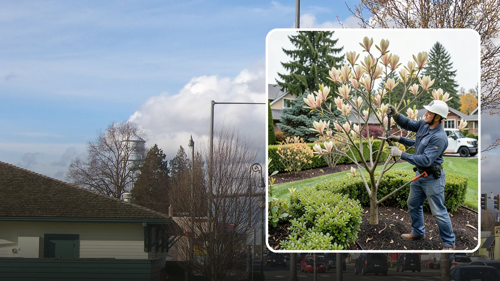 Magnolia Pruning in Marysville, Snohomish County, WA - Minimal, careful pruning for magnolias, which resent heavy cuts and slow to heal.