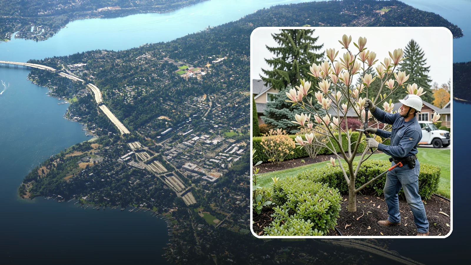 Magnolia Pruning in Mercer Island, King County, WA - Minimal, careful pruning for magnolias, which resent heavy cuts and slow to heal.