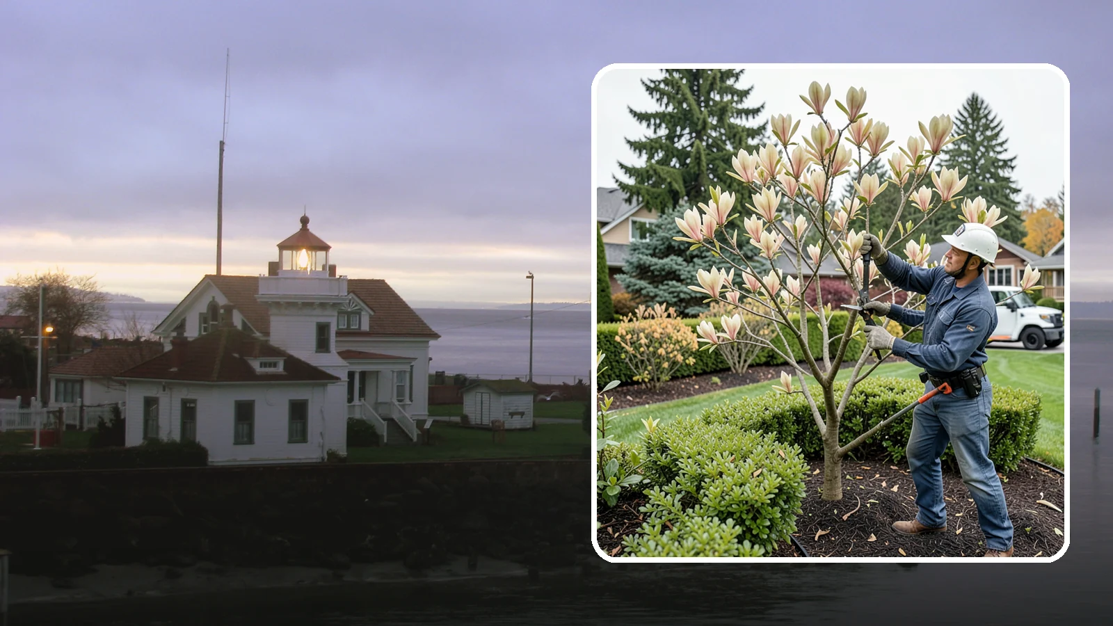 Magnolia Pruning in Mukilteo, Snohomish County, WA - Minimal, careful pruning for magnolias, which resent heavy cuts and slow to heal.