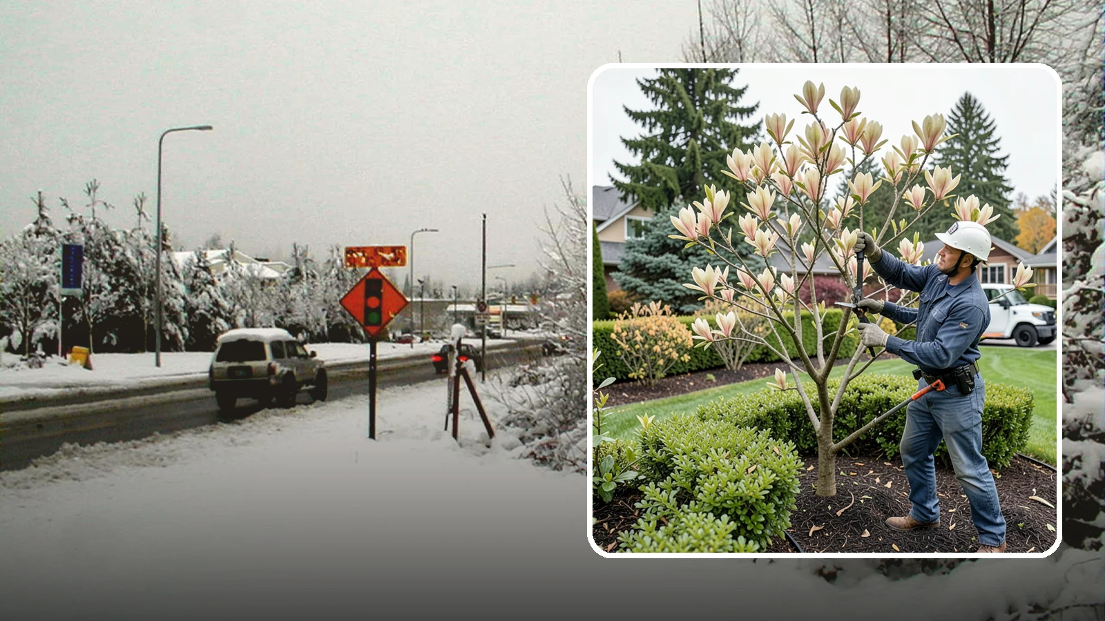 Magnolia Pruning in Newcastle, King County, WA - Minimal, careful pruning for magnolias, which resent heavy cuts and slow to heal.