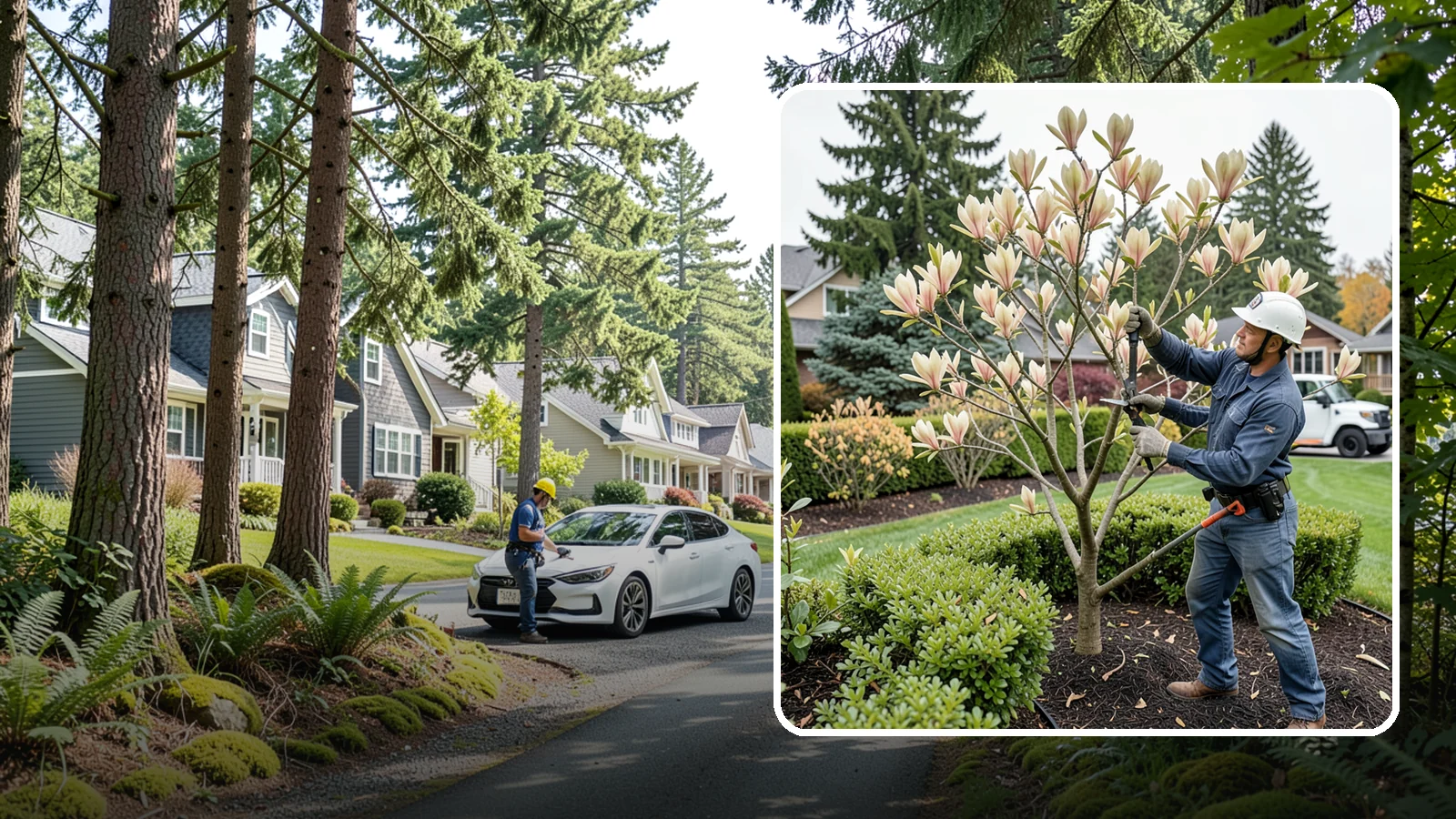 Magnolia Pruning in Normandy Park, King County, WA - Minimal, careful pruning for magnolias, which resent heavy cuts and slow to heal.