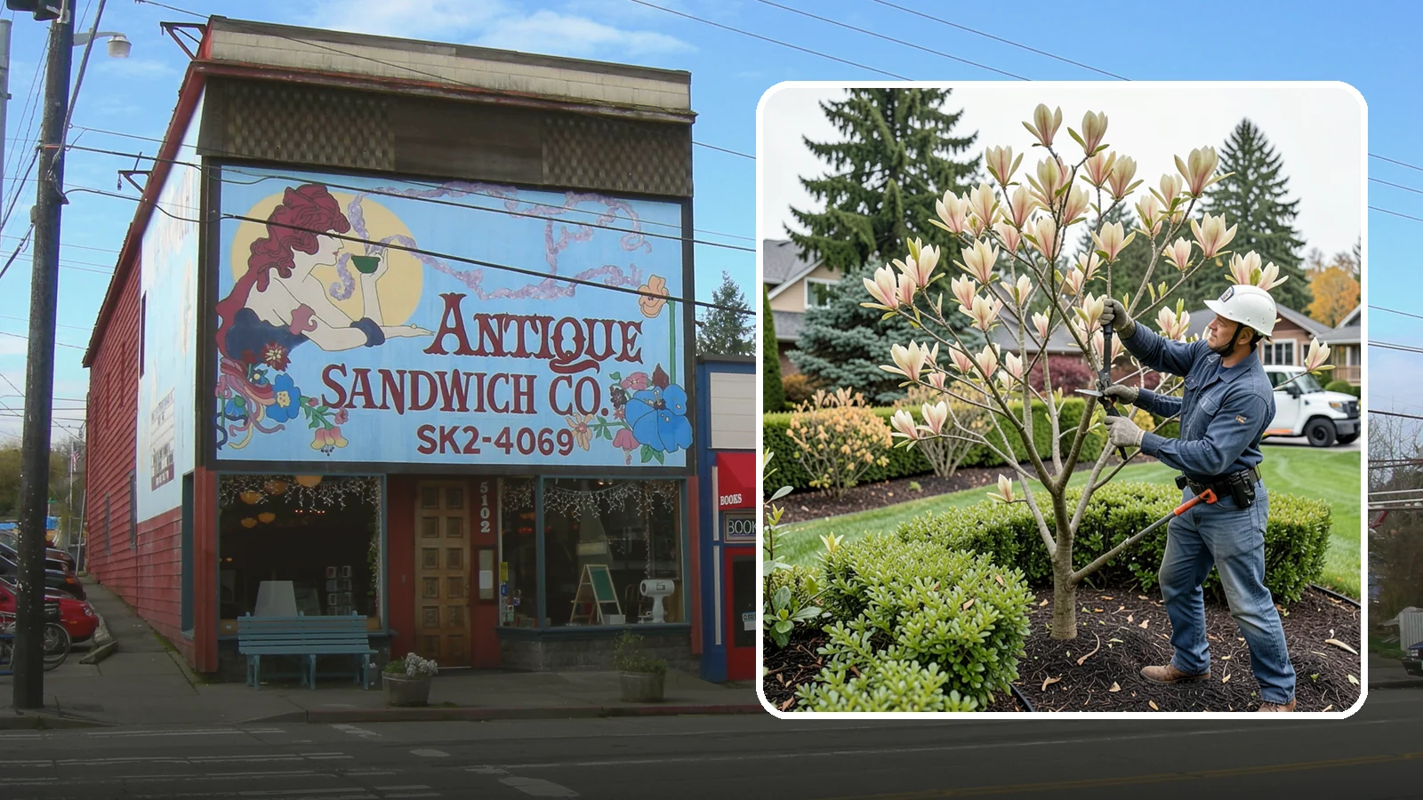 Magnolia Pruning in Ruston, Pierce County, WA - Minimal, careful pruning for magnolias, which resent heavy cuts and slow to heal.