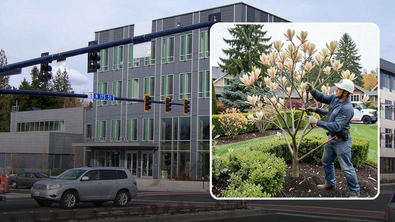 Magnolia Pruning in Shoreline, King County, WA - Minimal, careful pruning for magnolias, which resent heavy cuts and slow to heal.