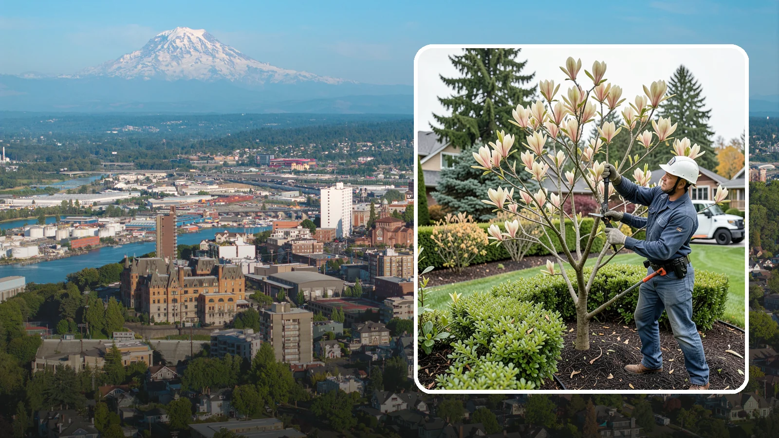 Magnolia Pruning in Tacoma, Pierce County, WA - Minimal, careful pruning for magnolias, which resent heavy cuts and slow to heal.