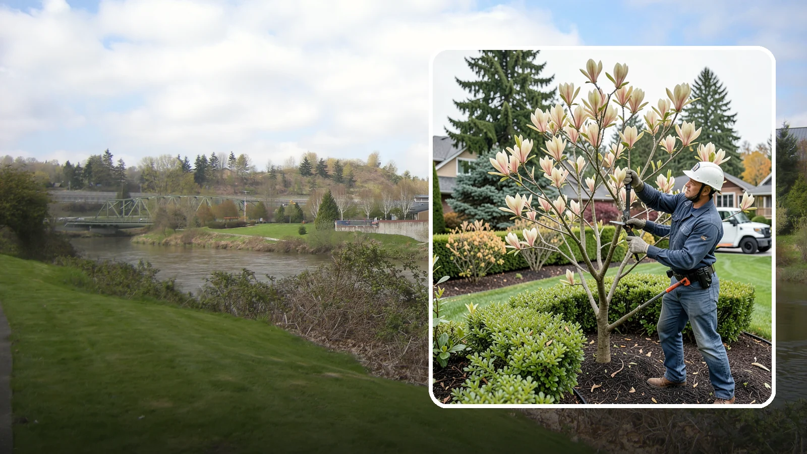 Magnolia Pruning in Tukwila, King County, WA - Minimal, careful pruning for magnolias, which resent heavy cuts and slow to heal.