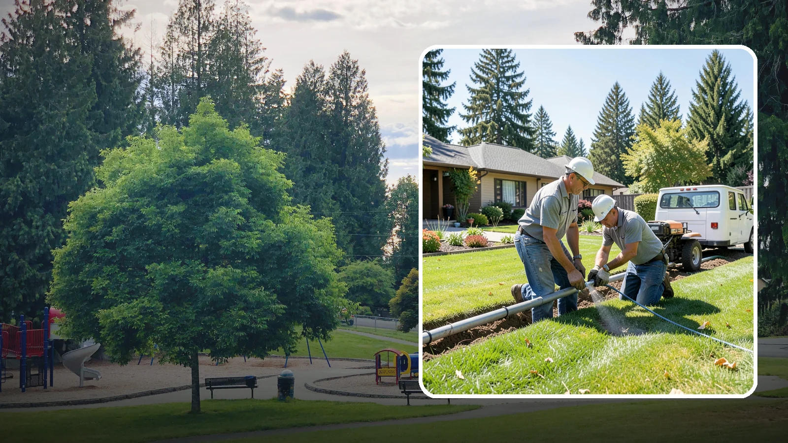 Mainline Leak Repair in Bonney Lake, Pierce County, WA - We repair pressurized mainline leaks that cause constant water flow, low pressure, and soggy ground even when your sprinklers are...
