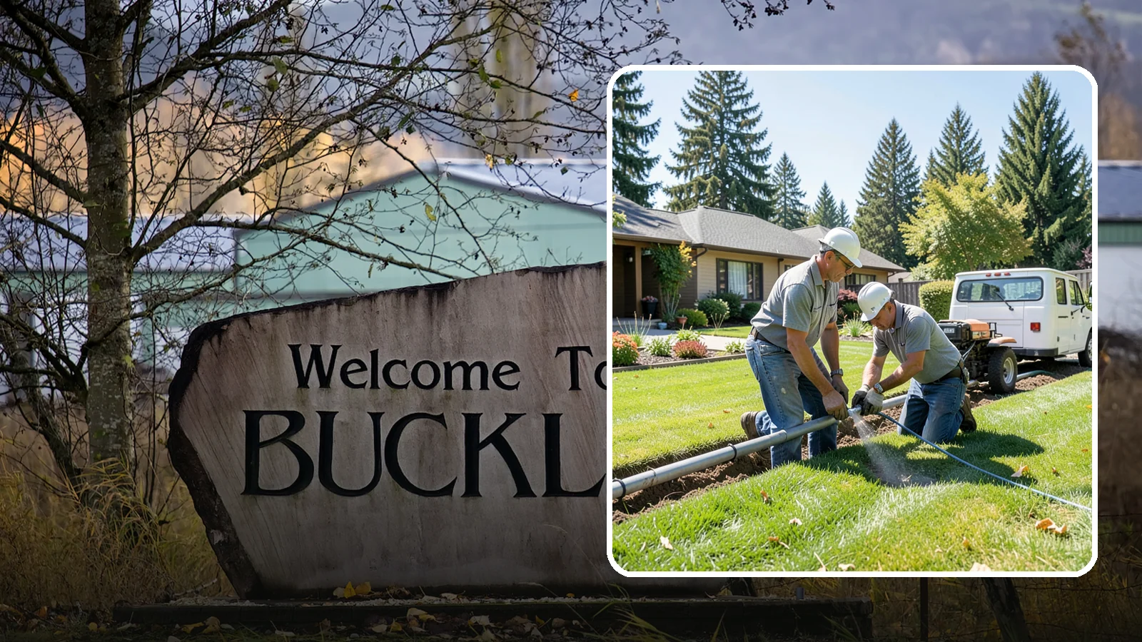 Mainline Leak Repair in Buckley, Pierce County, WA - We repair pressurized mainline leaks that cause constant water flow, low pressure, and soggy ground even when your sprinklers are...