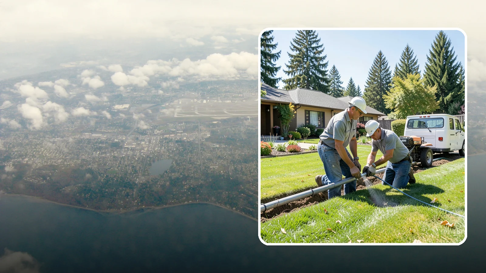 Mainline Leak Repair in Burien, King County, WA - We repair pressurized mainline leaks that cause constant water flow, low pressure, and soggy ground even when your sprinklers are...