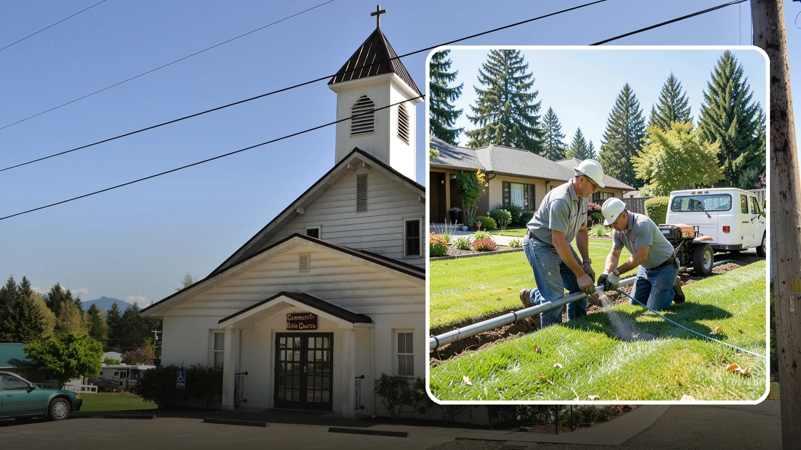 Mainline Leak Repair in Concrete, Skagit County, WA - We repair pressurized mainline leaks that cause constant water flow, low pressure, and soggy ground even when your sprinklers are...