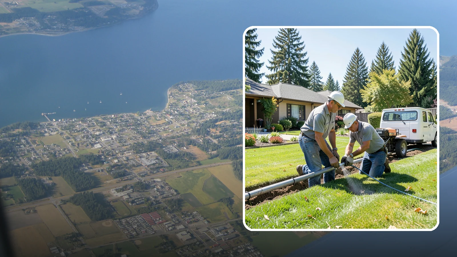 Mainline Leak Repair in Coupeville, Island County, WA - We repair pressurized mainline leaks that cause constant water flow, low pressure, and soggy ground even when your sprinklers are...