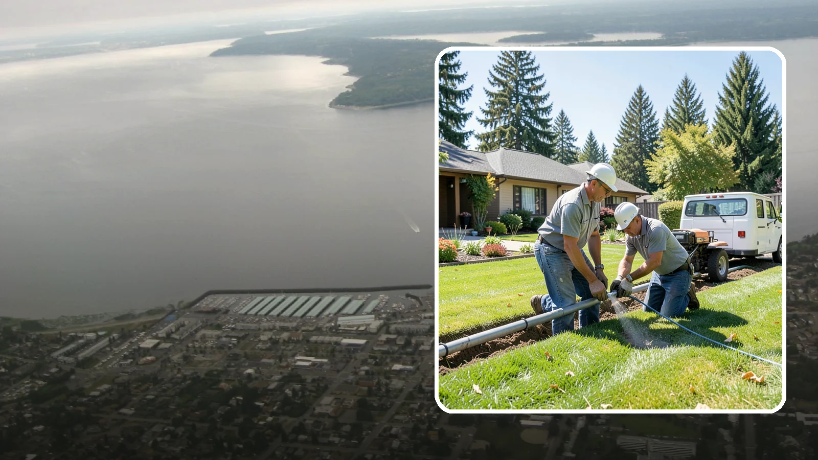 Mainline Leak Repair in Des Moines, King County, WA - We repair pressurized mainline leaks that cause constant water flow, low pressure, and soggy ground even when your sprinklers are...
