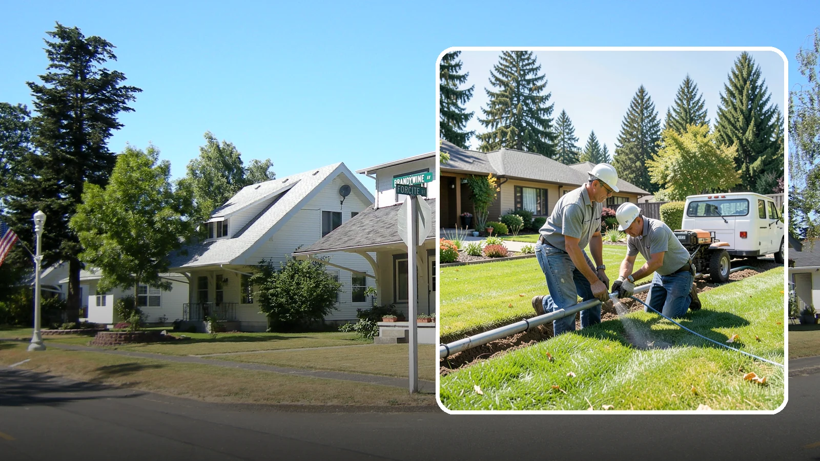 Mainline Leak Repair in DuPont, Pierce County, WA - We repair pressurized mainline leaks that cause constant water flow, low pressure, and soggy ground even when your sprinklers are...