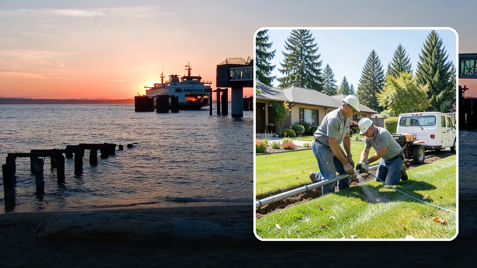 Mainline Leak Repair in Edmonds, Snohomish County, WA - We repair pressurized mainline leaks that cause constant water flow, low pressure, and soggy ground even when your sprinklers are...