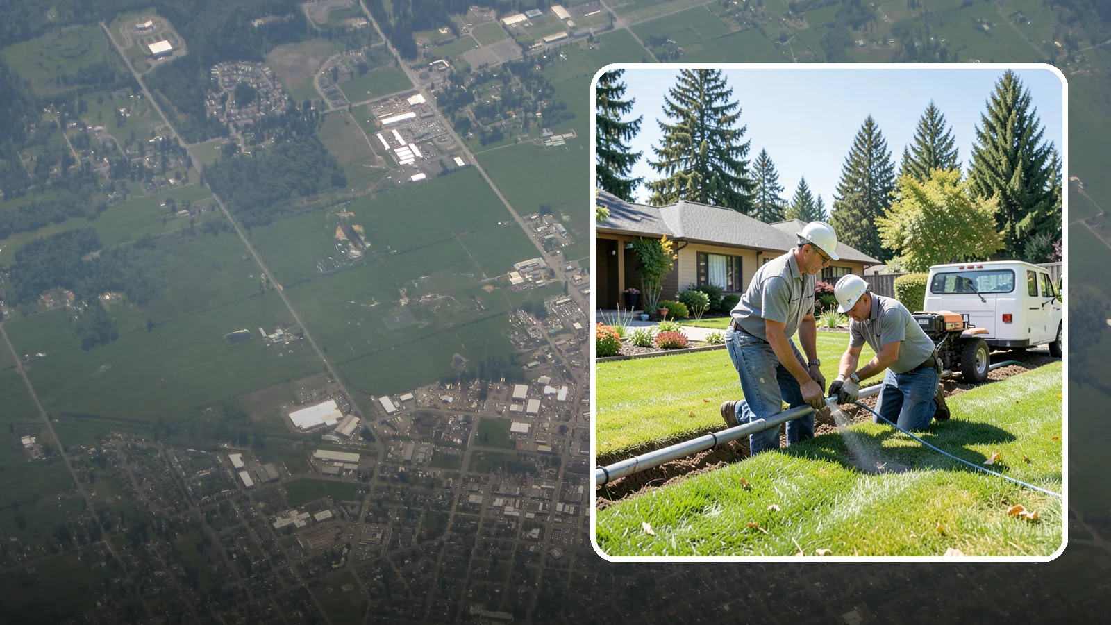 Mainline Leak Repair in Enumclaw, King County, WA - We repair pressurized mainline leaks that cause constant water flow, low pressure, and soggy ground even when your sprinklers are...
