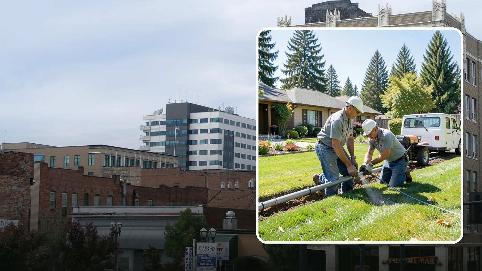 Mainline Leak Repair in Everett, Snohomish County, WA - We repair pressurized mainline leaks that cause constant water flow, low pressure, and soggy ground even when your sprinklers are...
