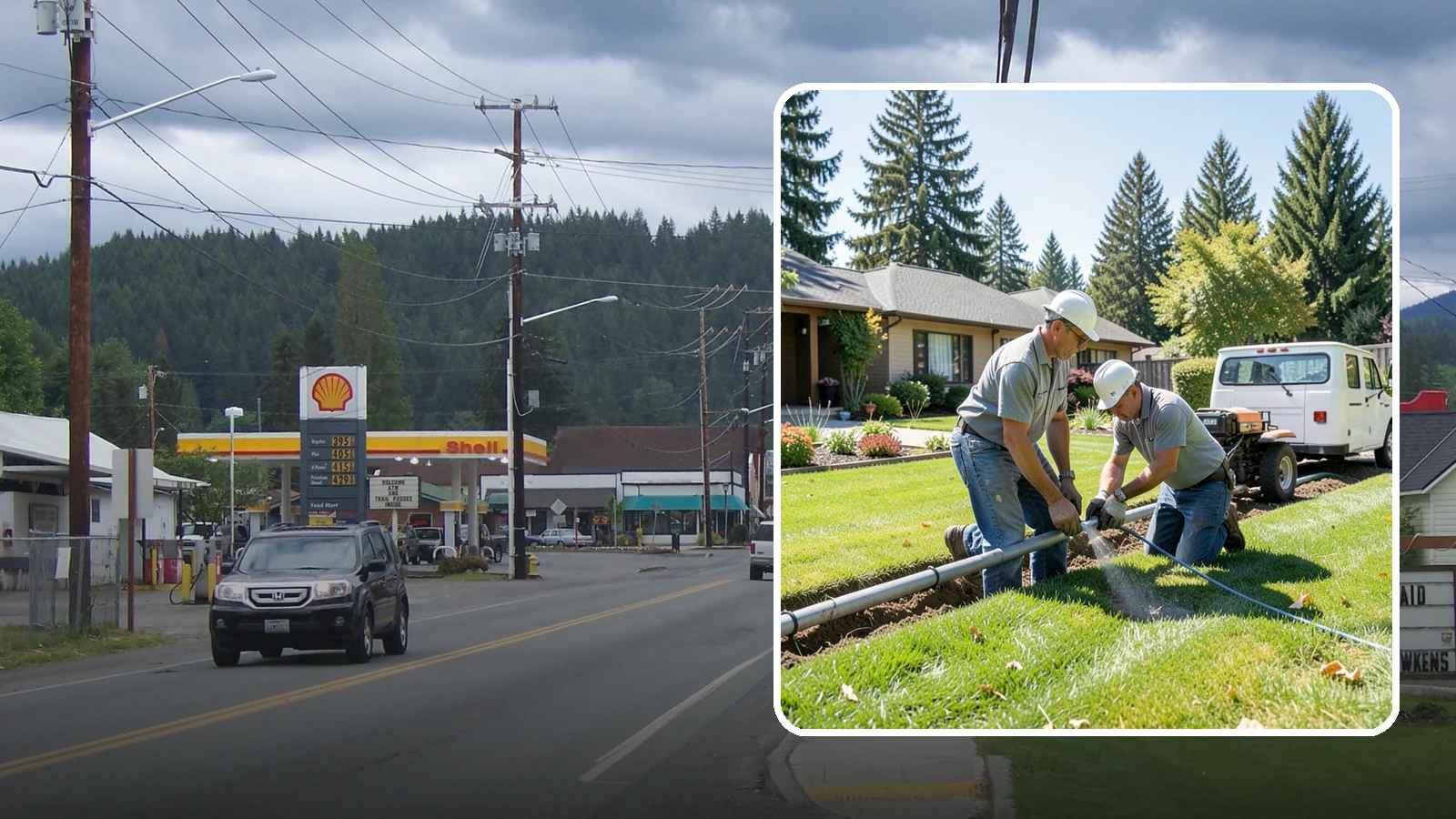 Mainline Leak Repair in Granite Falls, Snohomish County, WA - We repair pressurized mainline leaks that cause constant water flow, low pressure, and soggy ground even when your sprinklers are...