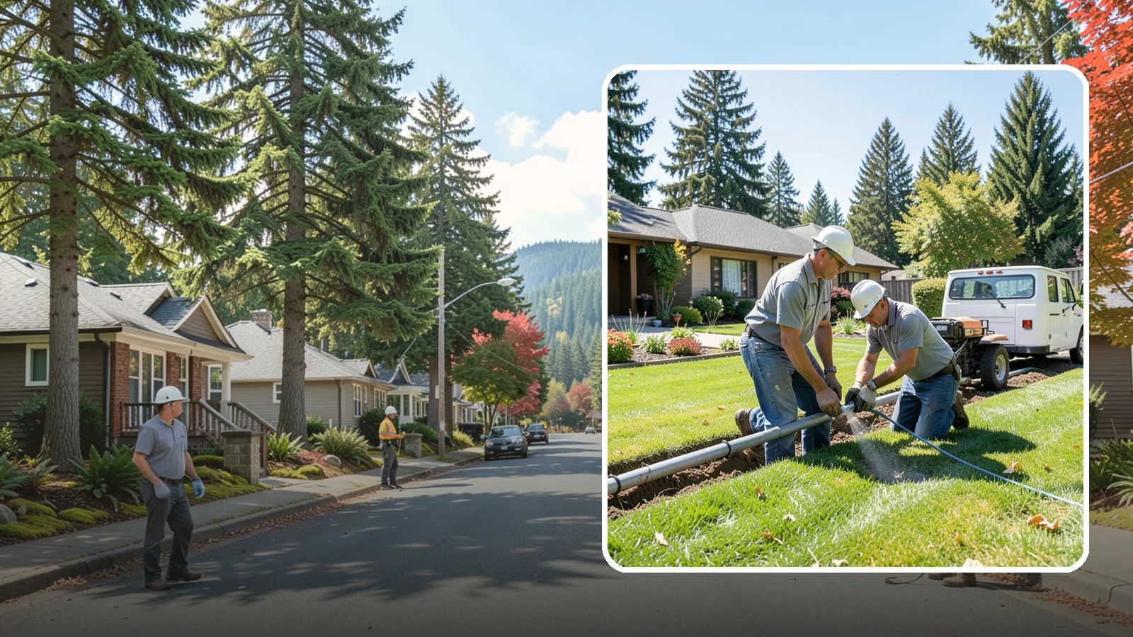 Mainline Leak Repair in Hunts Point, King County, WA - We repair pressurized mainline leaks that cause constant water flow, low pressure, and soggy ground even when your sprinklers are...